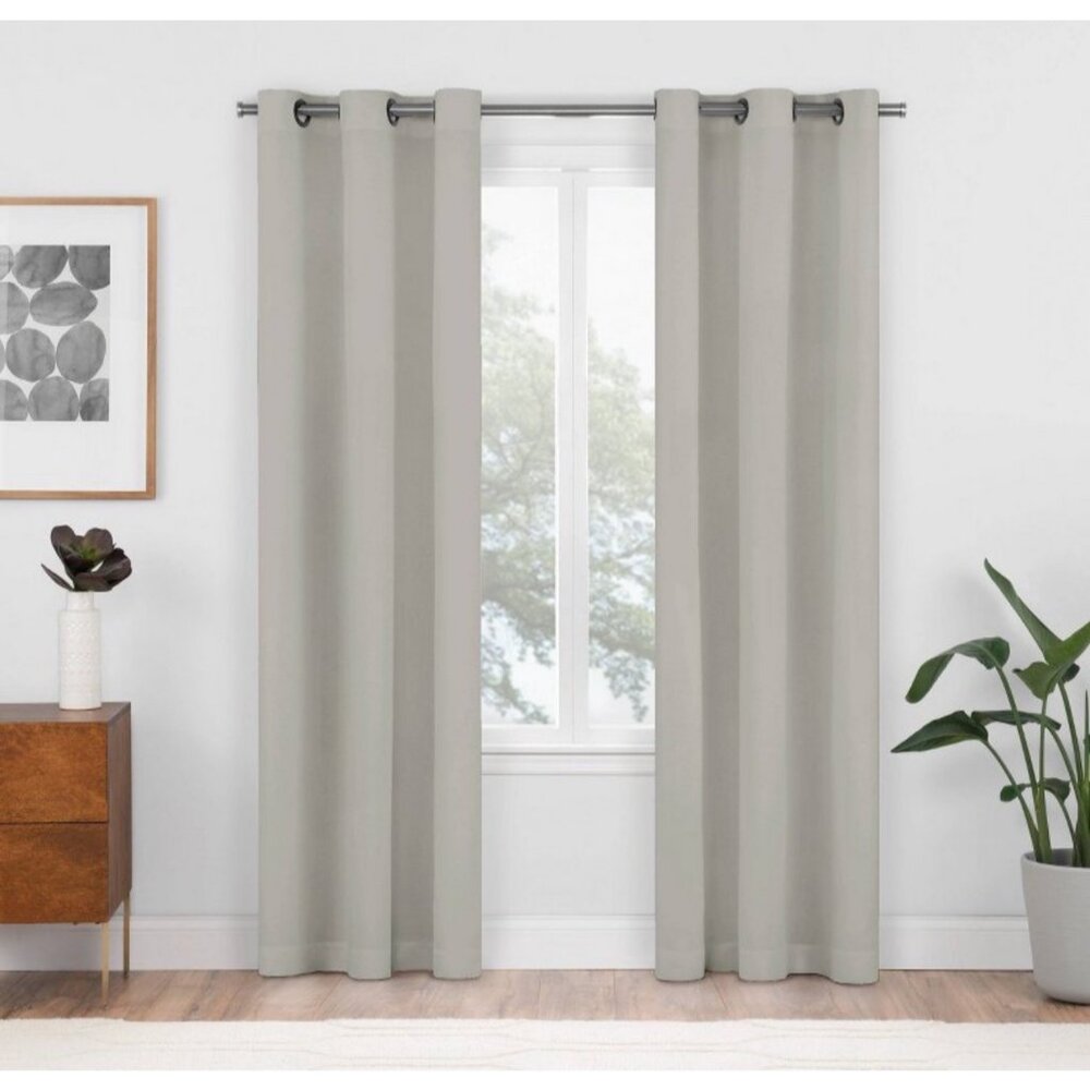 Eclipse Blackout Window Panels Silver Gray Grommet Panels Set of 2 NIOP 37x63